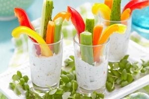 Vegetable Sticks in Yogurt