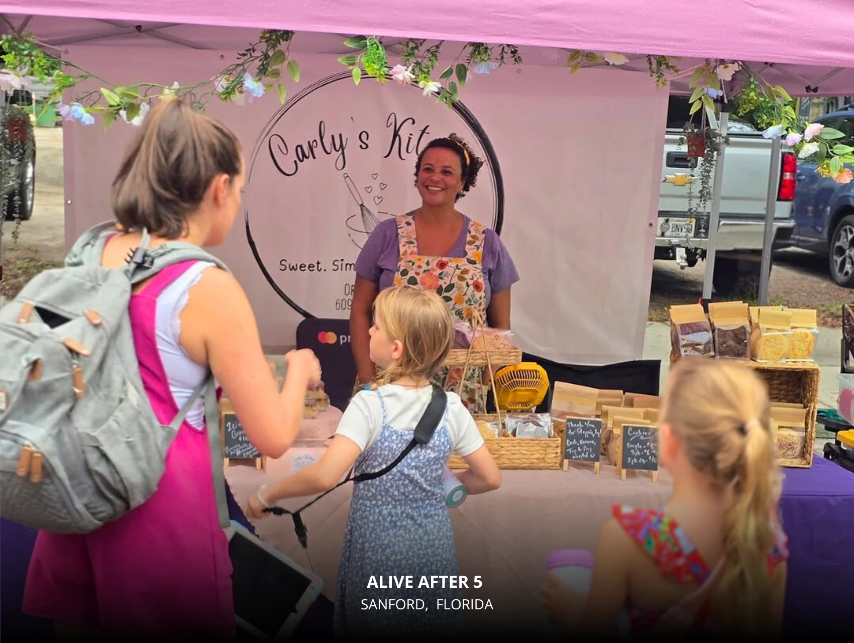 Family shopping at Alive After 5 market in Sanford – free things to do in Orlando