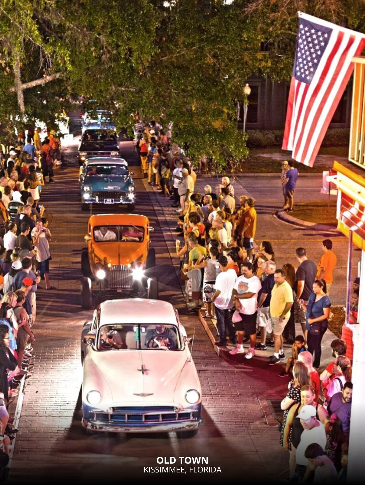 Classic car parade at Old Town in Kissimmee – free things to do in Orlando