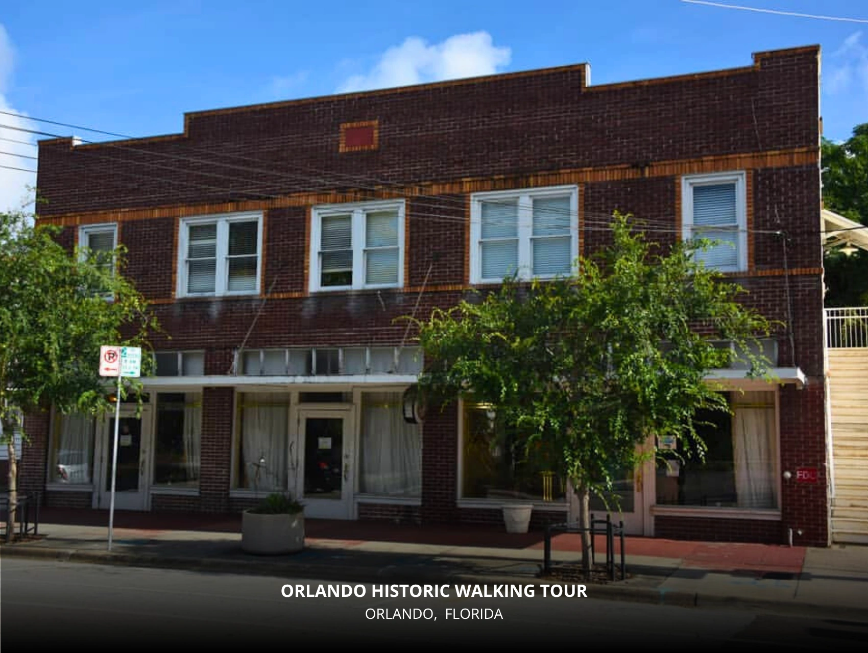 Historic brick building on Orlando walking tour – free things to do in Orlando