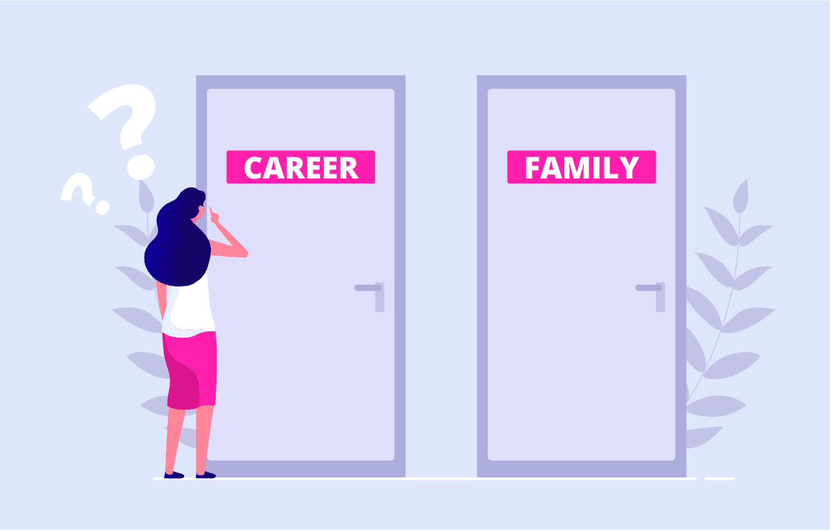 Woman Choosing Between her Career and Family
