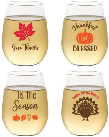 Wine glasses for thanksgiving gifts