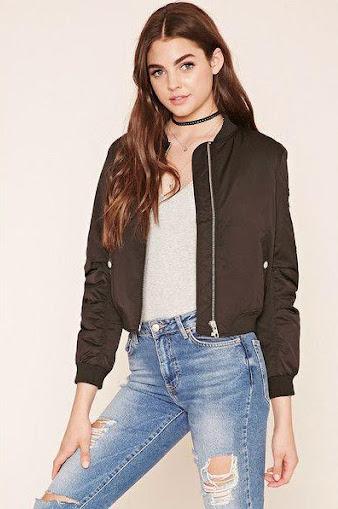 brown bomber jackets casual look