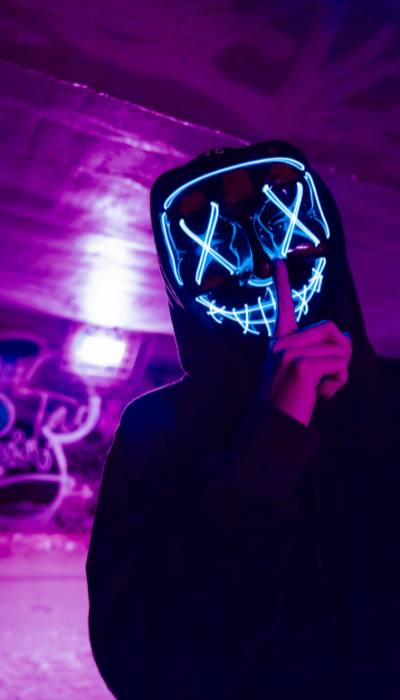 man wearing a Halloween mask