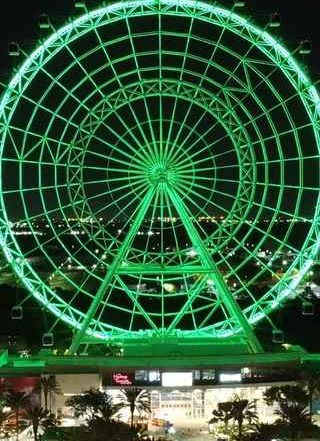 A view of the Orlando Eye at night.