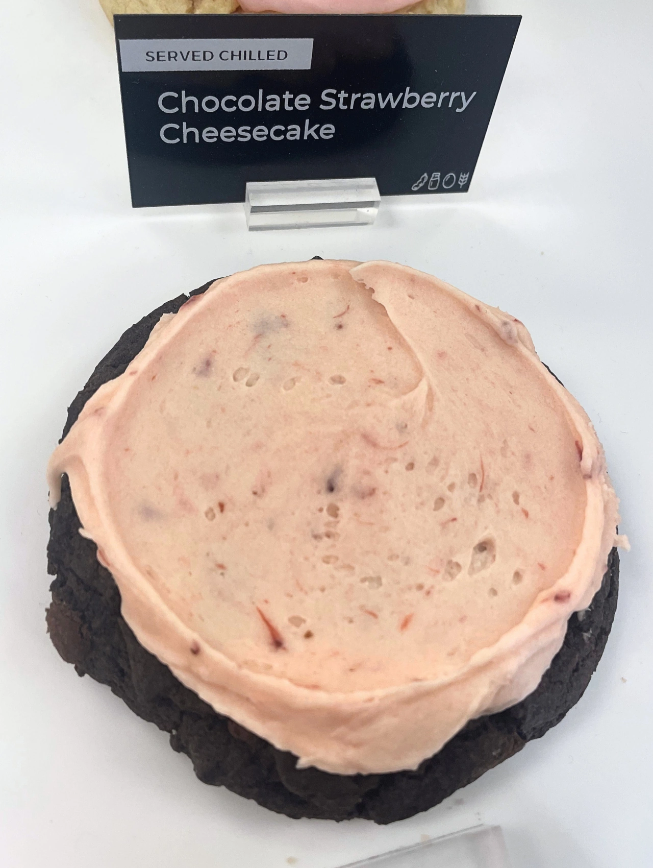Chocolate Strawberry Cheesecake cookie on display – Crumbl Cookies Orlando