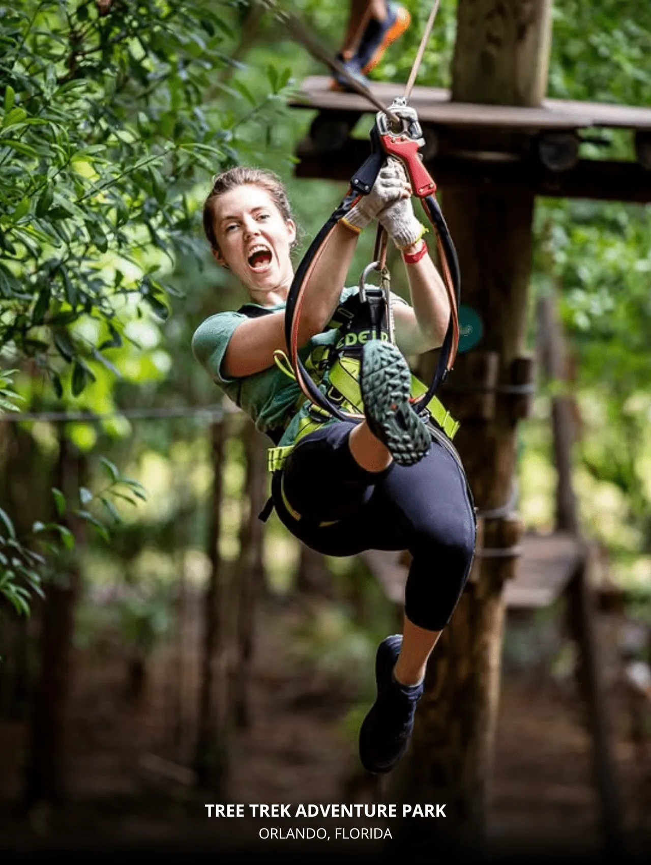 Tree Trek Adventure Park zipline thrill in Orlando – one of the top things to do in Orlando.