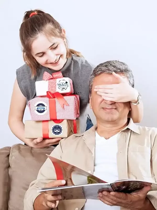 a girl covering her eyes with a man's eyes