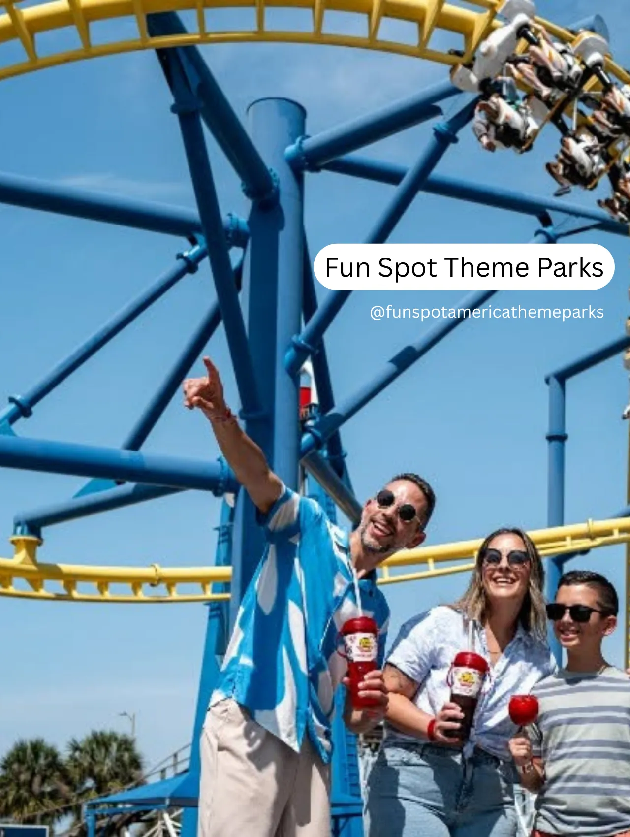 Family enjoying a ride at Fun Spot Theme Parks in Orlando, one of the best things to do in Orlando besides the theme parks.