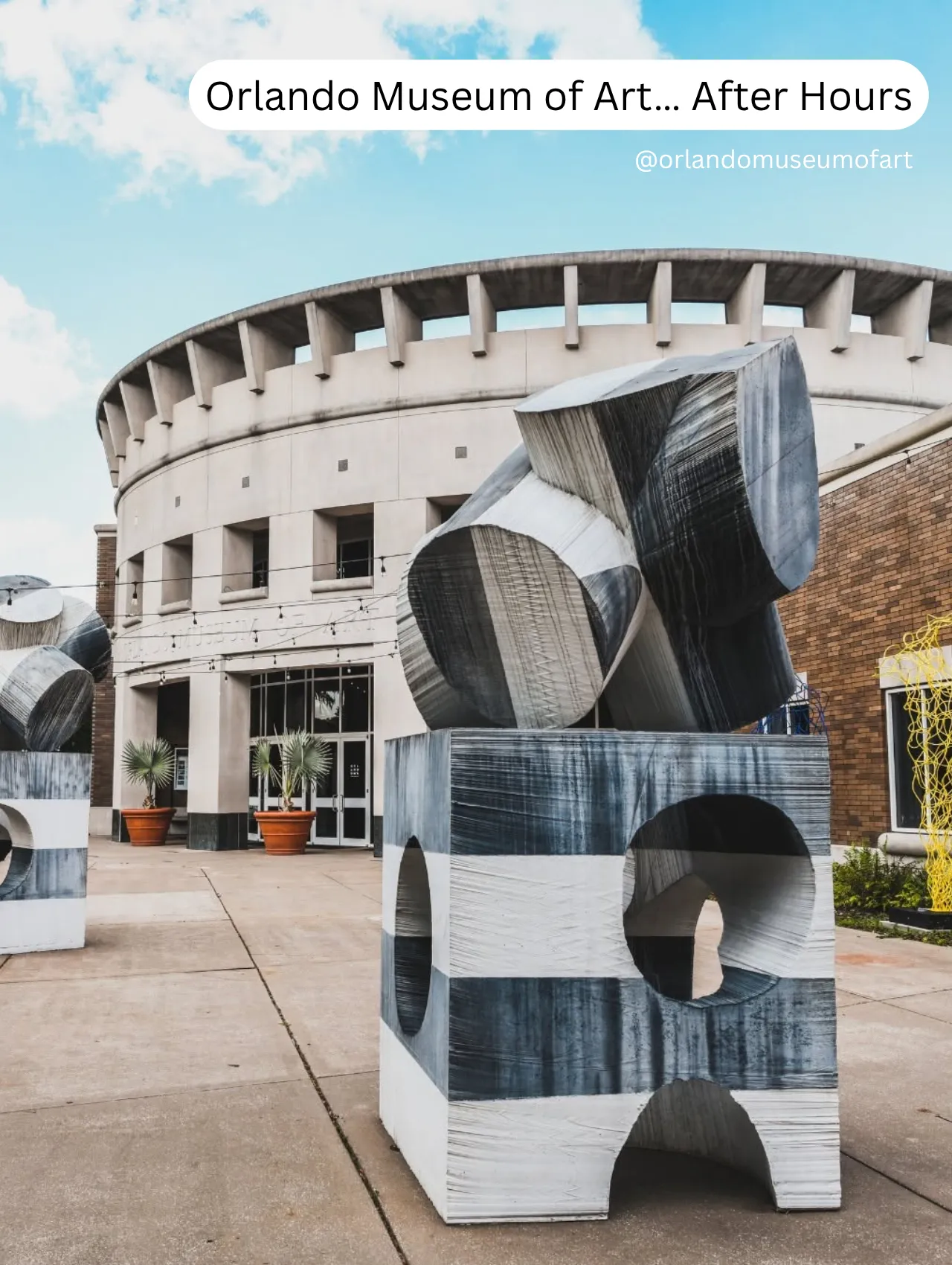 Things to Do in Orlando Besides The Theme Parks – outdoor sculpture installation at Orlando Museum of Art, a cultural attraction offering creative events and exhibitions.