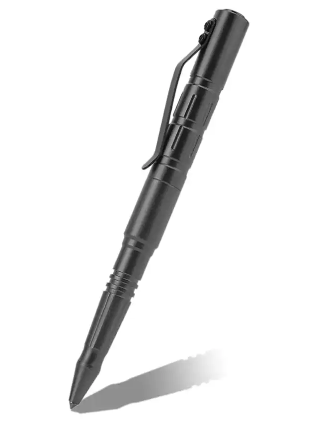 a black pen with a clip