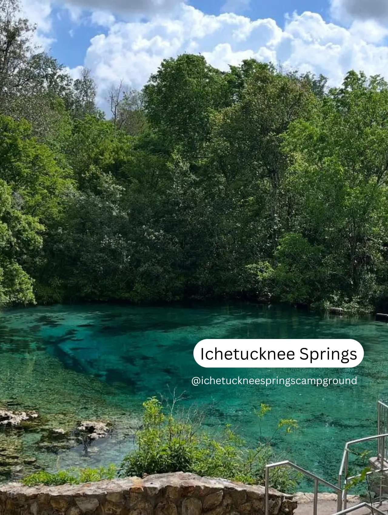 Scenic view of turquoise water at Ichetucknee Springs, one of the best springs in Florida for tubing, kayaking, and crystal-clear swimming.