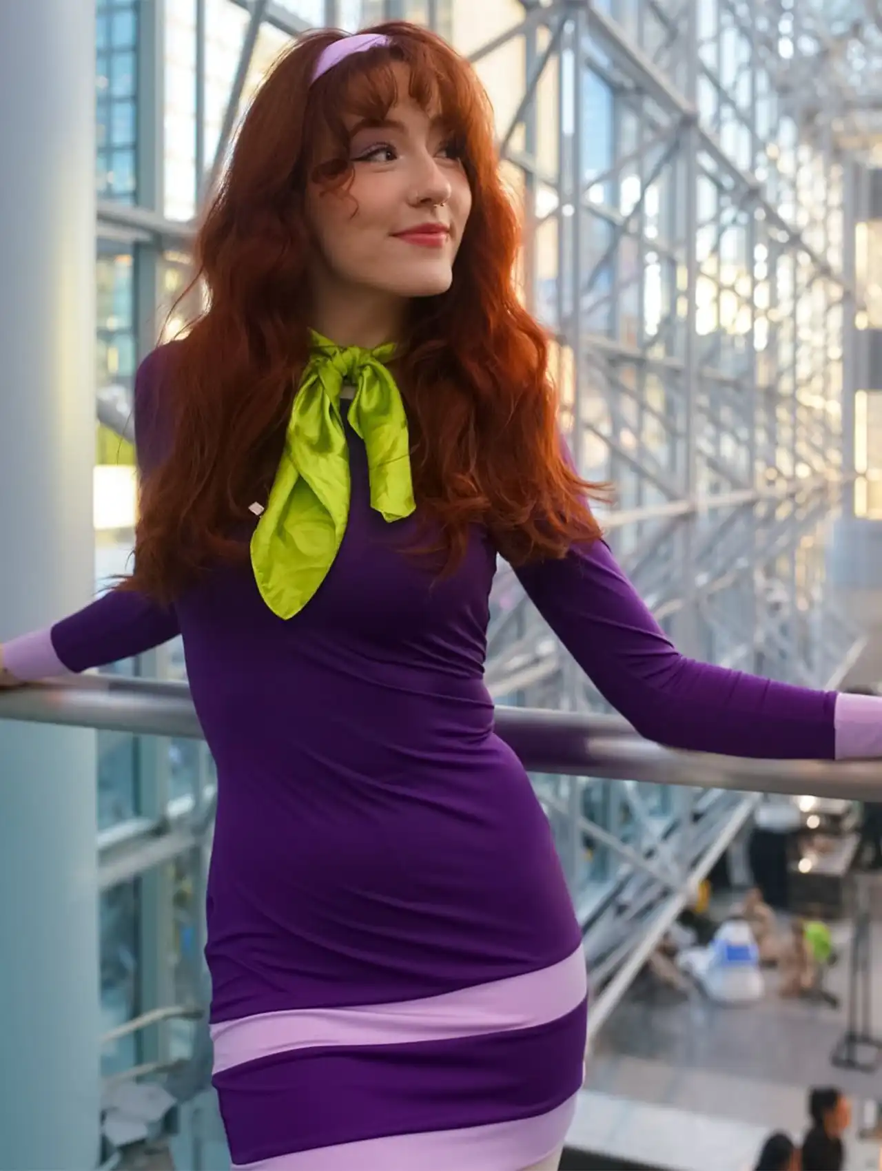 Daphne from Scooby-Doo in a purple dress as a viral costumes choice