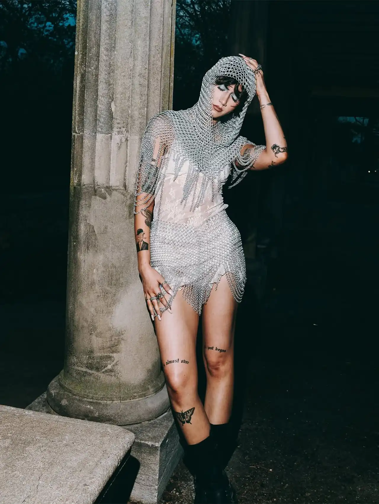 Joan of Arc inspired silver armor dress as viral costumes