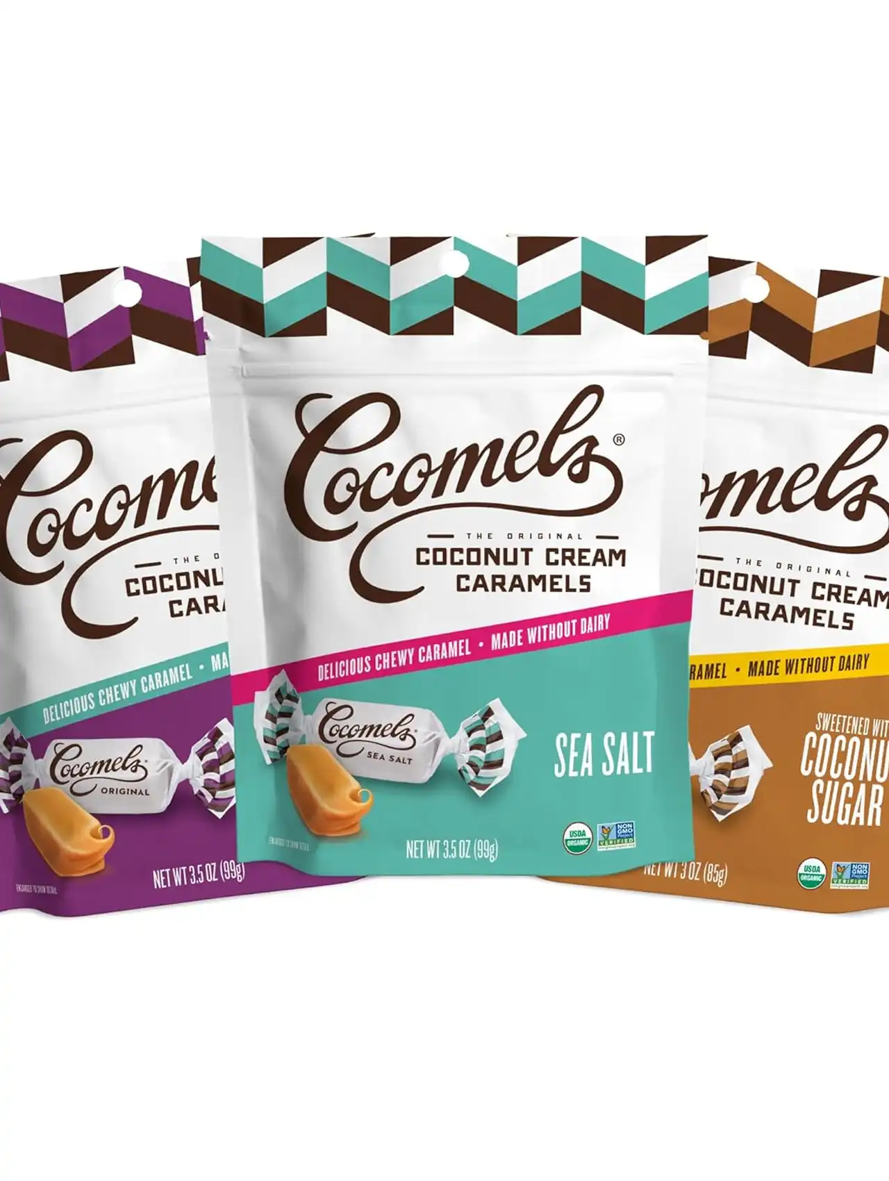Cocomels coconut cream caramels variety pack, vegan halloween candy option.