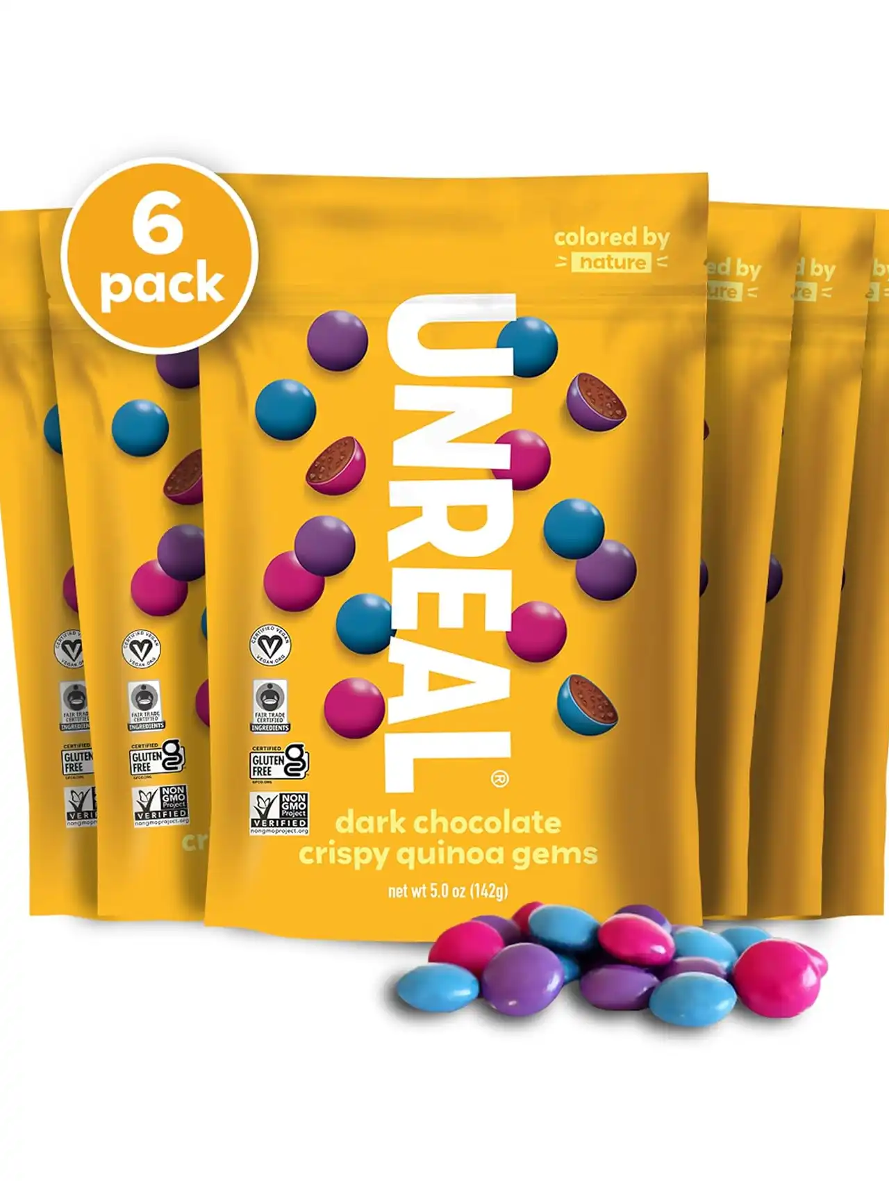 Unreal dark chocolate crispy quinoa gems pack, vegan halloween cand