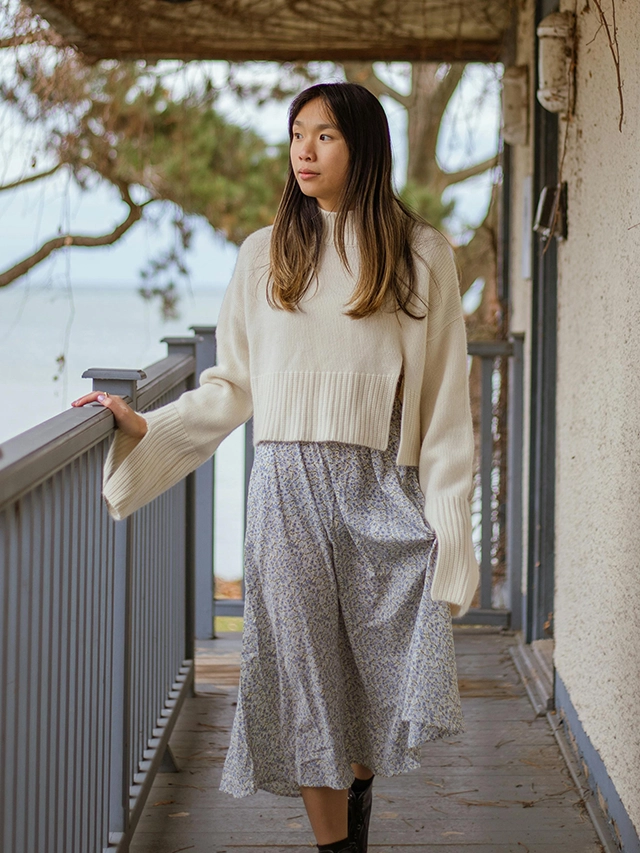 Sweater over dress