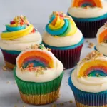 Gold-Filled Rainbow Cupcakes