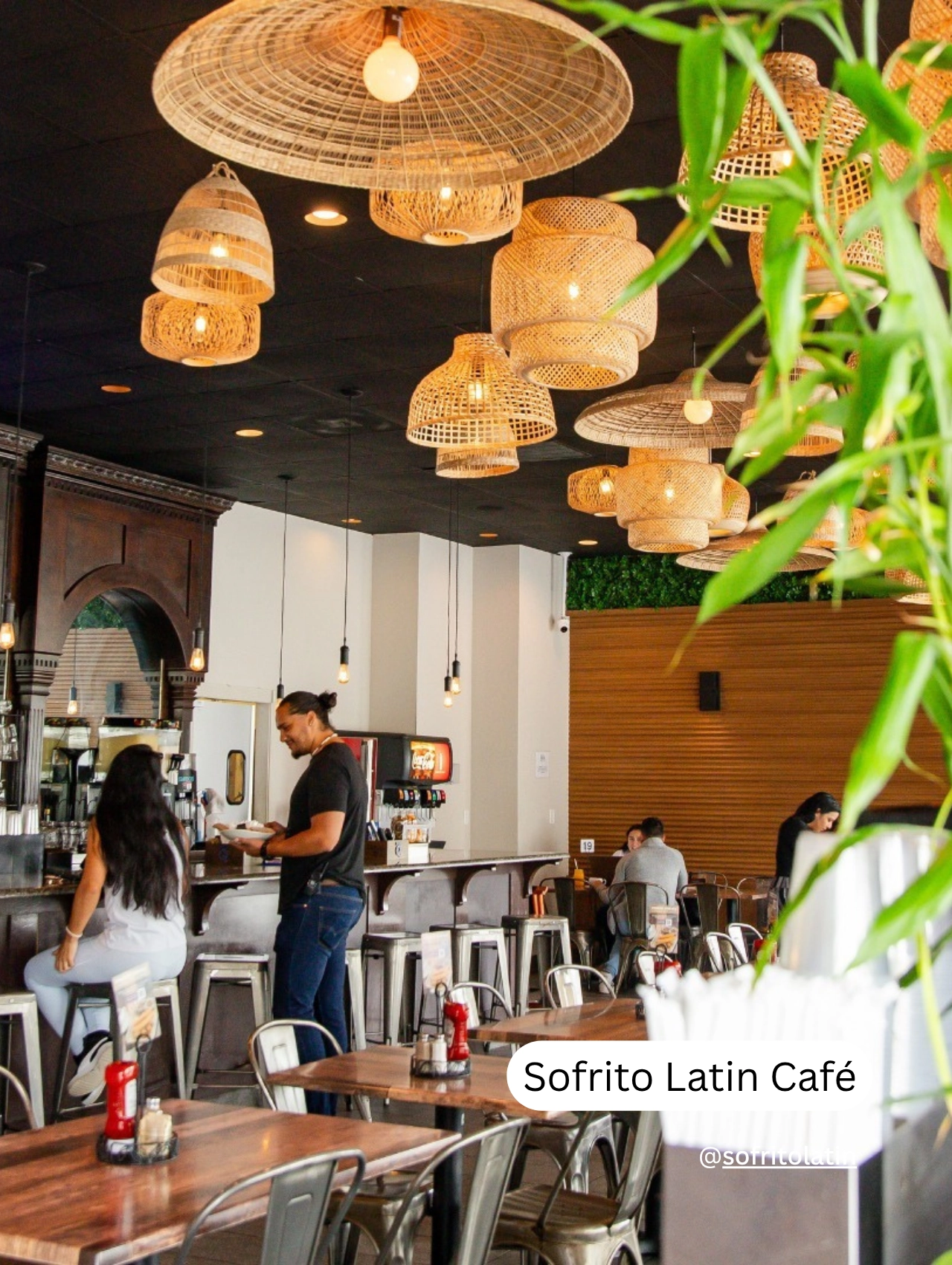 Cozy interior of Sofrito Latin Café, one of the top pet friendly restaurants in Orlando, perfect for Latin flavors and casual bites with your pup nearby.