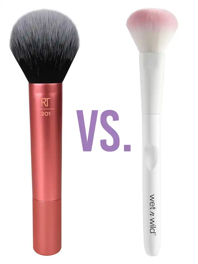 a comparison of a makeup brush