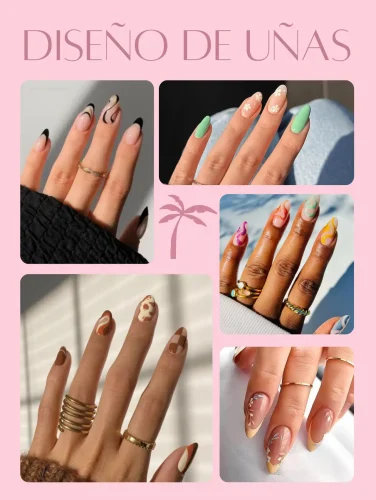Diseño de uñas acrílicas en tendencia 2025 con estilos modernos y colores vibrantes.