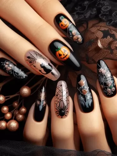 Spooky nail design