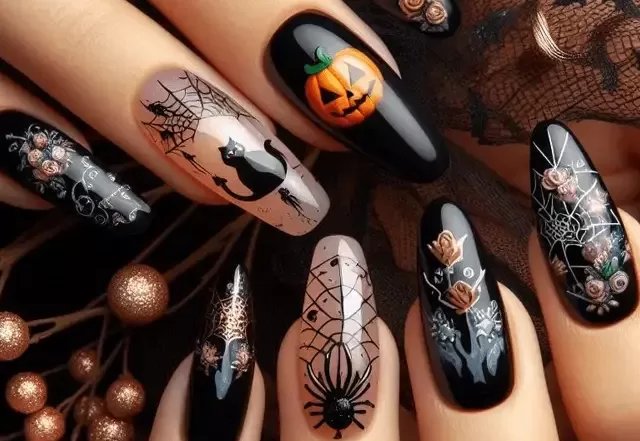 Spooky nail design