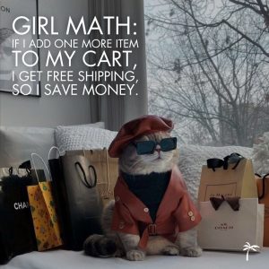 Black Friday Meme 2024 Girl Math If i add one more item to my cart i get free shipping so i save money. Cat Shopping. Cat meme