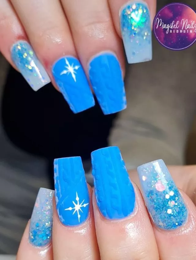 Arctic Glow Knits Winter nails 