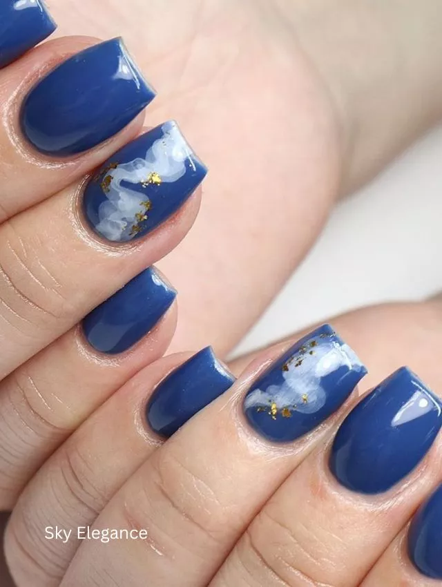 Celestial Frost Winter nails Sky Elegance