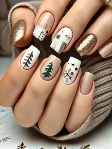 Elegant and Modern Christmas Nail Designs