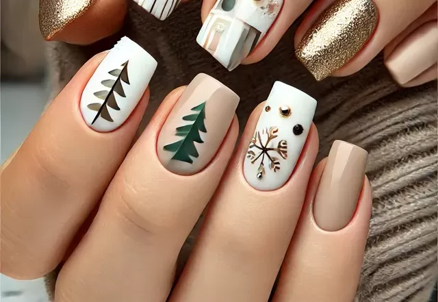 Elegant and Modern Christmas Nail Designs