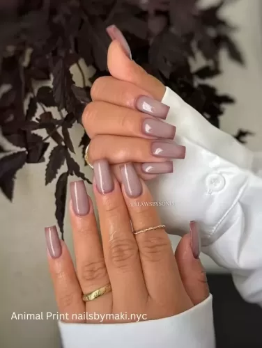 Frosted Mocha Elegance Winter nails