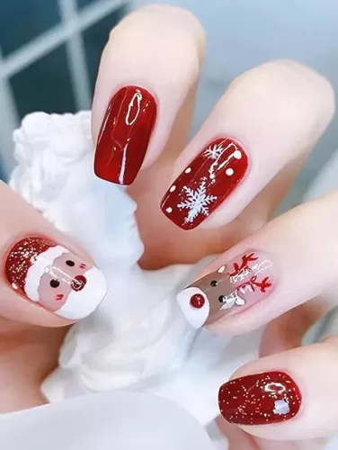 Press-On and Acrylic Christmas Nails