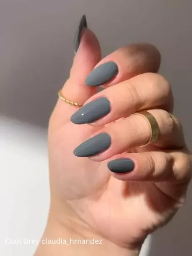 Slate Frost Minimalism Winter nails Cool Grey