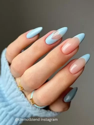 Blue Heart Spring nails 