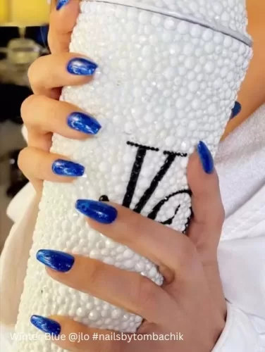 Uñas Azul Invierno para Nochevieja