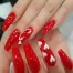 Passion Red Heart Valentine's Nails