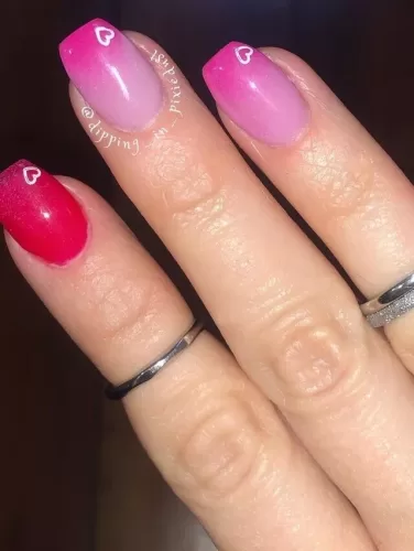 Pink Ombre with Heart Details