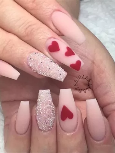 Valentines nails matte Velvet Heart Romance