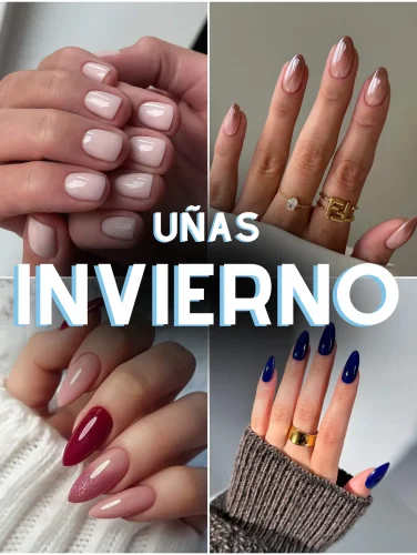 Collage de uñas de invierno 2025 con diseños variados y elegantes