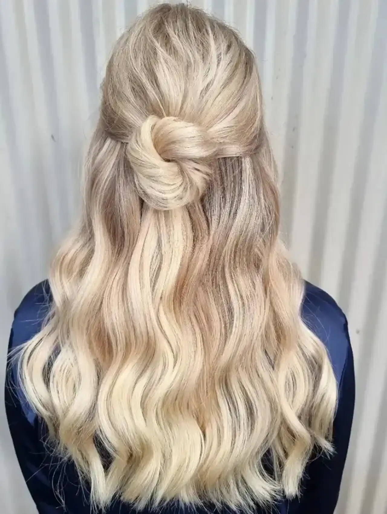 Half-up twisted knot - easy hairstyles for long hair