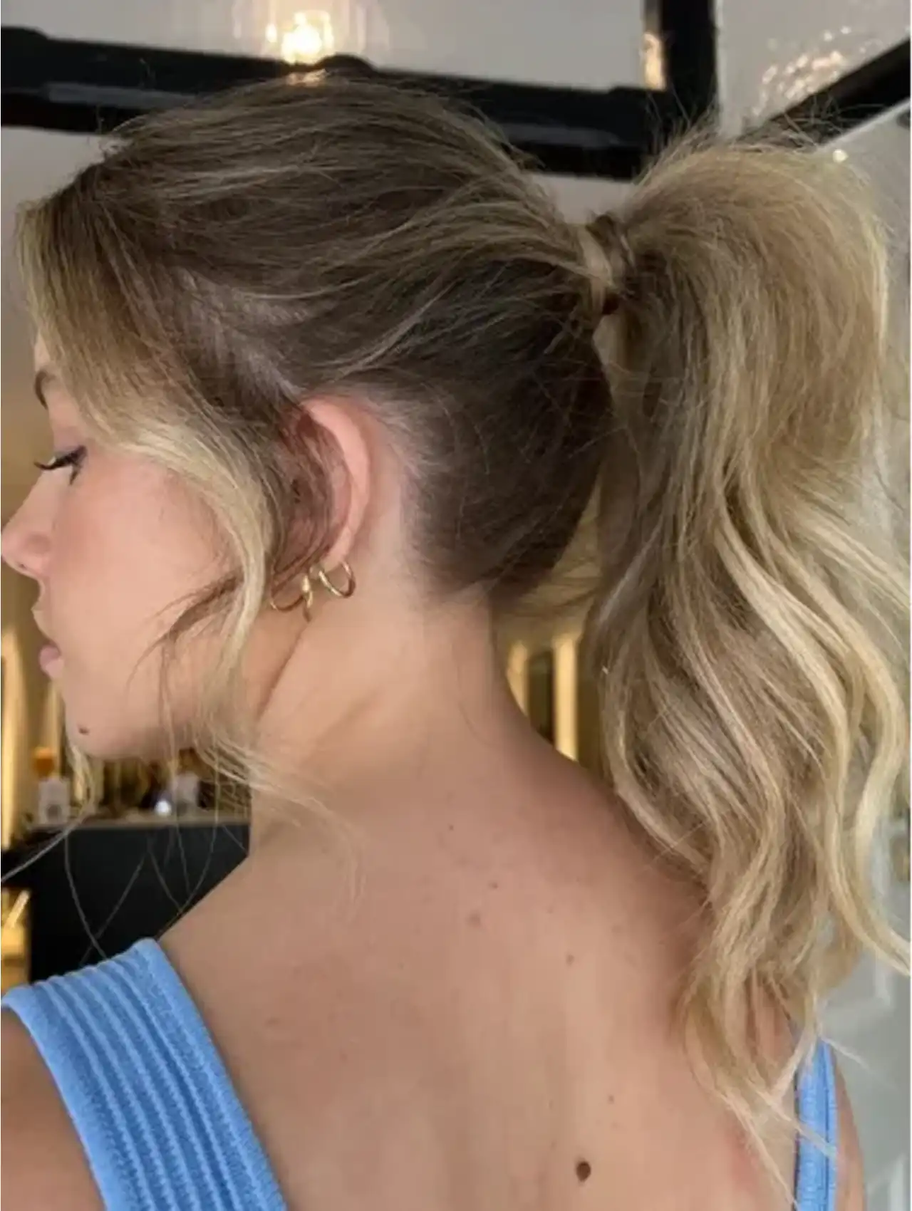 Textured high ponytail - easy hairstyles for chic casual looks