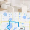 Modern nail salon interior with a 5-minute driving route map in Orlando, FL