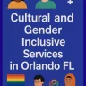 Poster showcasing cultural and gender inclusive nail salon services in Orlando, FL with diverse illustrations