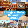 Collage of popular attractions and activities in Orlando, including Hard Rock Cafe, Disney, nightlife, and dining experiences