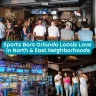Collage of popular sports bars in Orlando’s north and east neighborhoods, featuring lively crowds, TV screens, and drinks