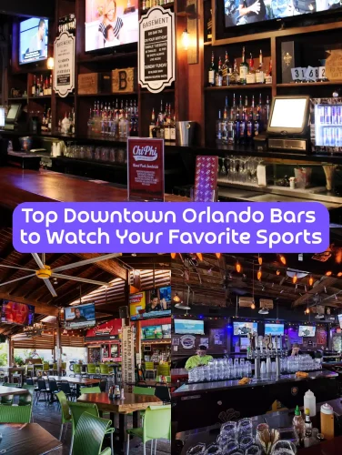 Collage of popular Downtown Orlando Bars with TVs and vibrant atmospheres