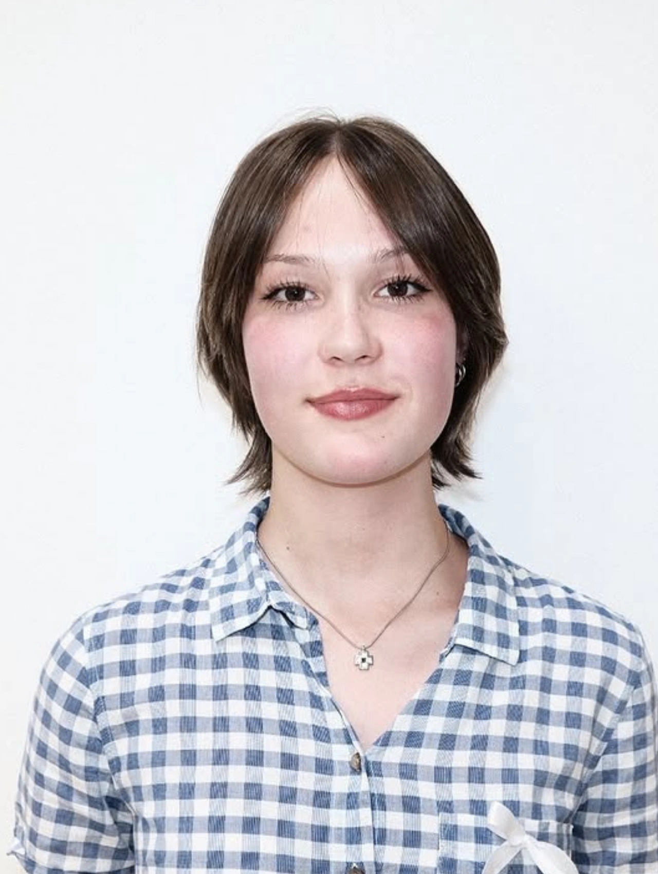 Classic mullet haircut with subtle layers, natural look hairstyle.
