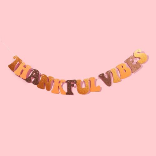 thankful vibes banner friendsgiving white